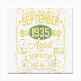 September 1935 87th Birthday Gift 87 Year Old Men Women Canvas Print