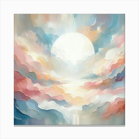 Moon And Clouds Canvas Print