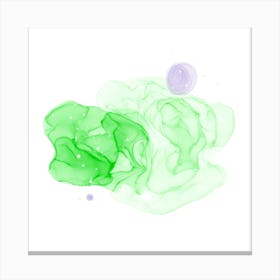 Abstract Green Ink Flow – Modern Organic Art Stampe su tela