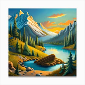 A Valley And A River Canvas Print