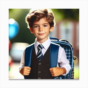 Back To School Boy Canvas Print