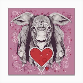 Pig With Heart Canvas Print