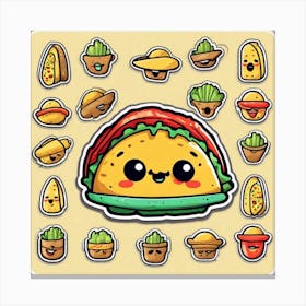 Taco Stickers Canvas Print