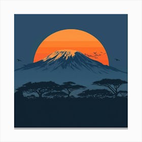 Sunset Over Mt Kilimanjaro Canvas Print