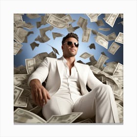 Alpha Male Laying Up On Millions Of Dollars Is Everywhere Flying Canvas Print