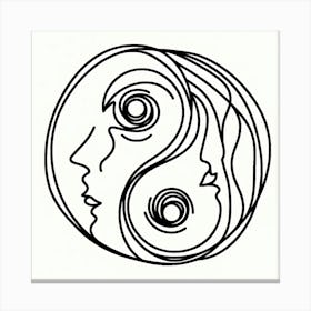 Yin and Yang Picasso style Canvas Print