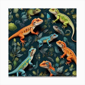 Lizards pattern 1 Canvas Print