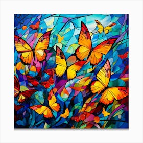 Stained Glass Butterflies Canvas Print