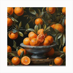 Oranges In A Bowl 1 Canvas Print