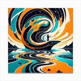 Wave In The Water Canvas Print