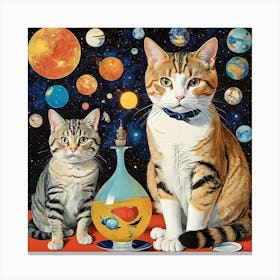 Cats In Space Canvas Print