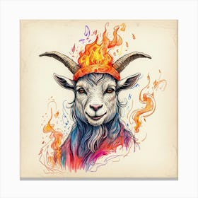 Goat In Flames 10 Canvas Print