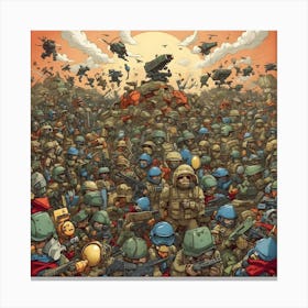 Swarm Of Soldiers Canvas Print