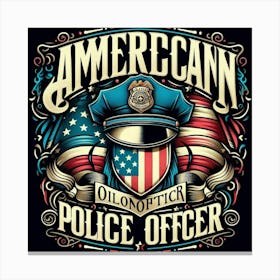 American Police Officer 4 Canvas Print