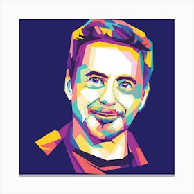 Robert Downey Jr Popart Wpap Canvas Print