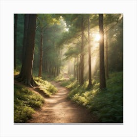 Sunrise In The Forest Canvas Print