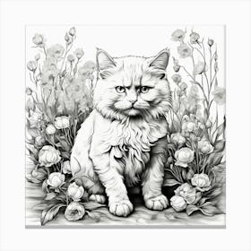 Cat In The Garden Canvas Print