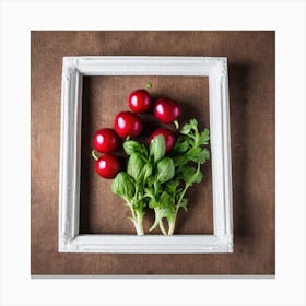 Red Tomatoes In A White Frame Canvas Print