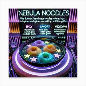 A Futuristic Dish Called Nebula Noodles, Featuring Canvas Print