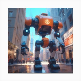 Robot In City Of London Unreal Engine Greg Rutkowski Loish Rhads Beeple Makoto Shinkai And Loi (3) Canvas Print