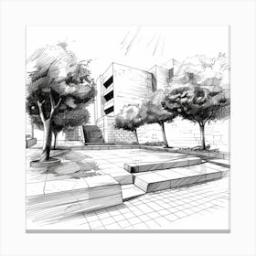 Sketch Of A Building 1 Canvas Print