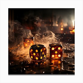 Dices In Smoke Canvas Print