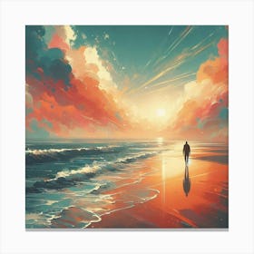 Sunset On The Beach Canvas Print