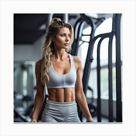 Young Woman In Gym Canvas Print