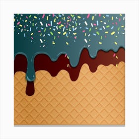 Ice Cream Background Vector 4 Canvas Print