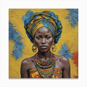 African Woman in Traditional Clothes Canvas Print