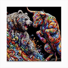 Bulls And Bears Market - Crypto Bull Run Canvas Print