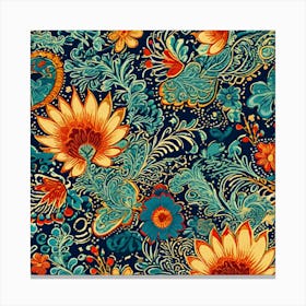 Russian Floral Wallpaper Canvas Print