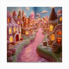 Candy Town Art Canvas Print