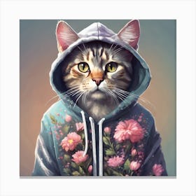 Cat In Hoodie 1 Canvas Print