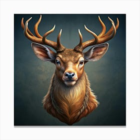 Head Of A Deer With Antlers Canvas Print