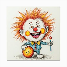 Clown Bowling Ball Canvas Print