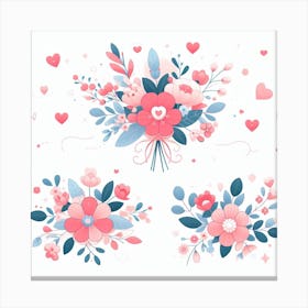 Flowers, Vector Art style Canvas Print