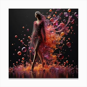 Abstract Woman With Bubbles Canvas Print