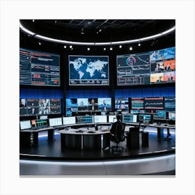 Telecommunications Control Room Canvas Print