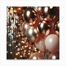 Gold And Silver Balloons Canvas Print