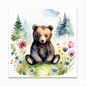 Brown baby bear Canvas Print