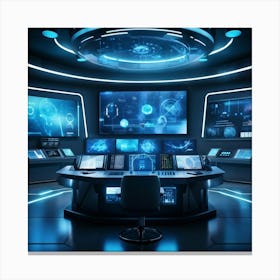 Futuristic Control Room 1 Canvas Print