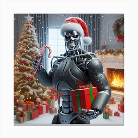 Robot Christmas Canvas Print