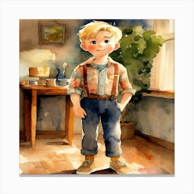 Boy In The Kitchen Canvas Print