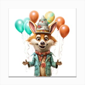 Birthday Fox Canvas Print