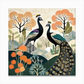 Bird In Nature Peacock 1 Canvas Print