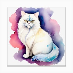 White Persian Cat Canvas Print