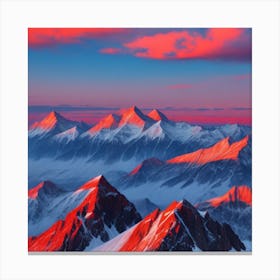 mountain in the north for salon blue and red Canvas Print