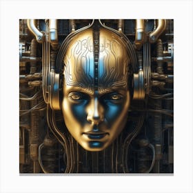 Cyborg Head 50 Canvas Print