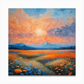 Poppies At Sunset Canvas Print